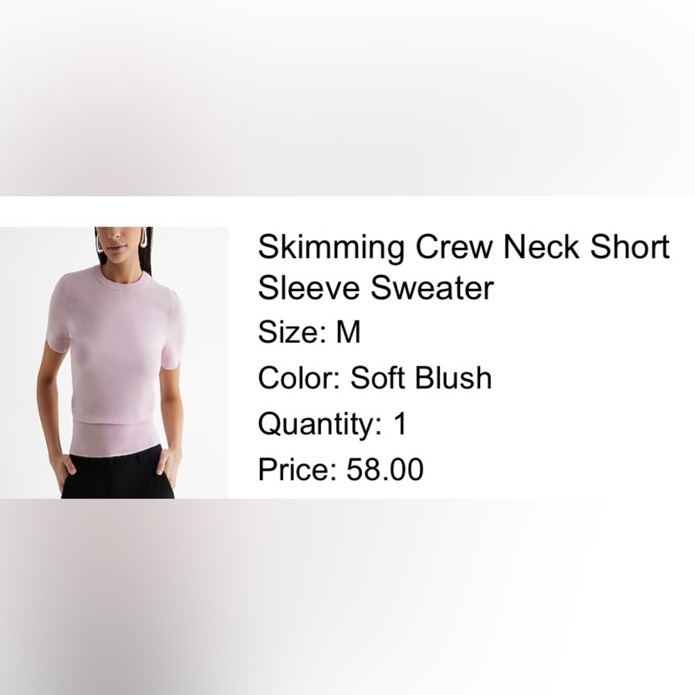 Skimming crew neck short sleeve sweater from express - M